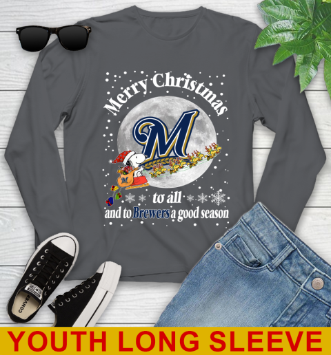 Milwaukee Brewers Merry Christmas To All And To Brewers A Good Season MLB Baseball Sports Youth Long Sleeve 9