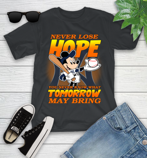 New York Yankees MLB Baseball Mickey Disney Never Lose Hope Youth T-Shirt