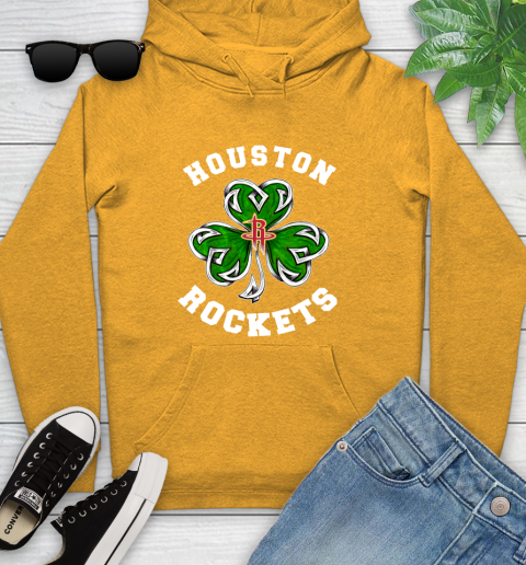 NBA Houston Rockets Three Leaf Clover St Patrick's Day Basketball Sports Youth Hoodie 2