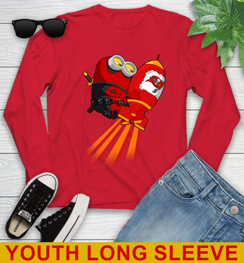 NFL Football Tampa Bay Buccaneers Deadpool Minion Marvel Shirt Youth Long Sleeve 11