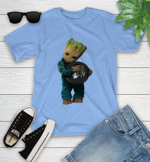 NHL Groot Guardians Of The Galaxy Hockey Sports Chicago Blackhawks Youth T-Shirt 11
