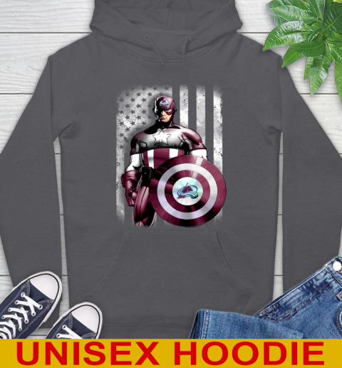 Colorado Avalanche NHL Hockey Captain America Marvel Avengers American Flag Shirt Hoodie 7