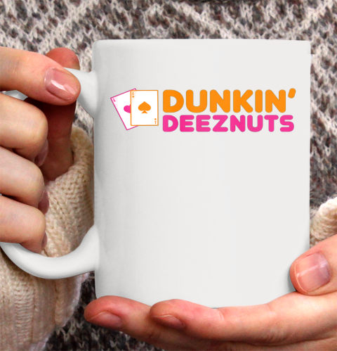 Dunkin Deez Nuts Pocket Aces Ceramic Mug 11oz