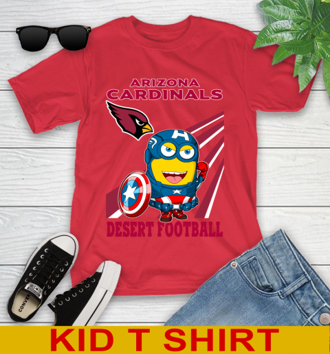 NFL Football Arizona Cardinals Captain America Marvel Avengers Minion Shirt Youth T-Shirt 11