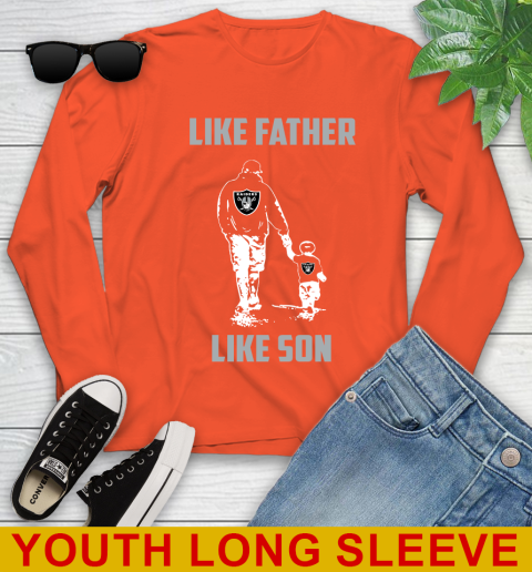 Oakland Raiders NFL Football Like Father Like Son Sports Youth Long Sleeve 3