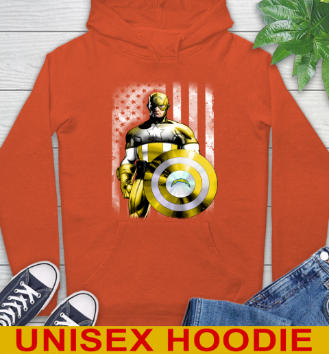 Los Angeles Chargers NFL Football Captain America Marvel Avengers American Flag Shirt Hoodie 5 Los Angeles Chargers NFL Football Captain America Marvel Avengers American Flag Shirt Hoodie - Image 5