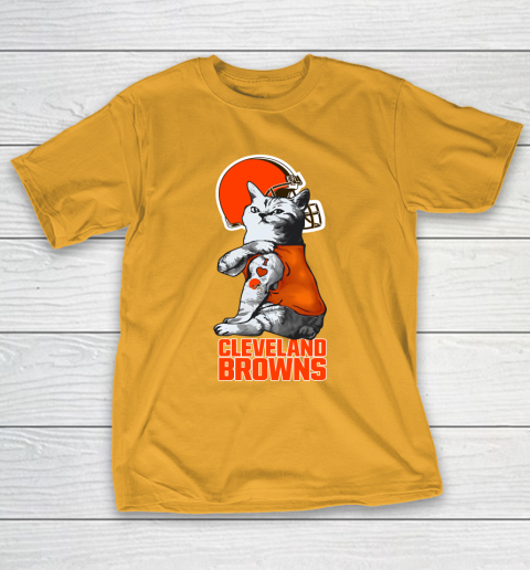 NFL Football My Cat Loves Cleveland Browns T-Shirt