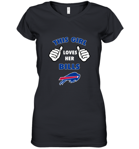 This Girl Loves Buffalo Bills Women's V-Neck T-Shirt
