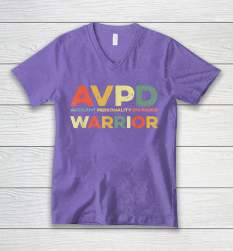 Autism Awareness Avoidant Personality Disorder Warrior AVPD Awareness Social V-Neck T-Shirt 8