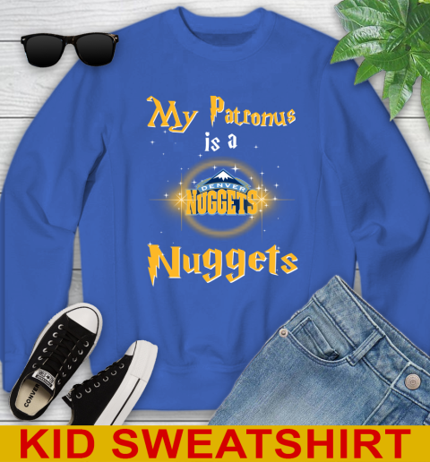 NBA Basketball Harry Potter My Patronus Is A Denver Nuggets Youth Sweatshirt 6