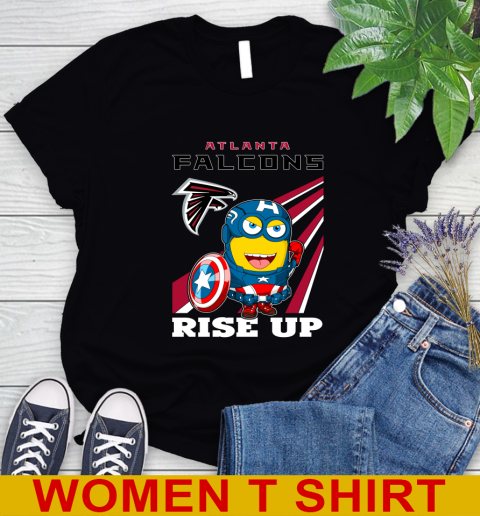 NFL Football Atlanta Falcons Captain America Marvel Avengers Minion Shirt Women's T-Shirt