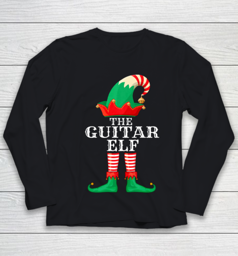 Guitar Elf Matching Family Group Christmas Party Pajama Youth Long Sleeve