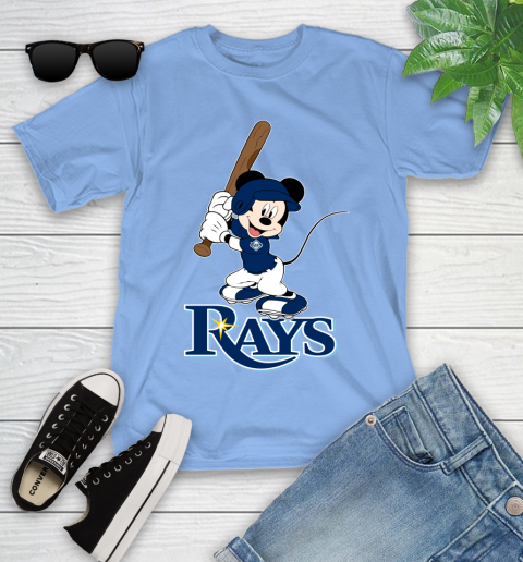 MLB Baseball Tampa Bay Rays Cheerful Mickey Mouse Shirt Youth T-Shirt 11