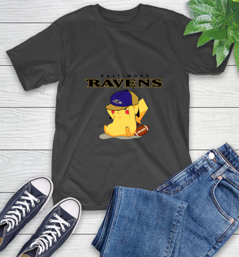 NFL Pikachu Football Sports Baltimore Ravens T-Shirt 2
