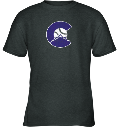 kpvc new colorado rocky mountain baseball sports team youth t shirt 26 front dark heather