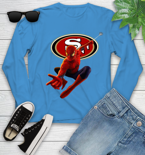 NFL Spider Man Avengers Endgame Football San Francisco 49ers Youth Long Sleeve 7