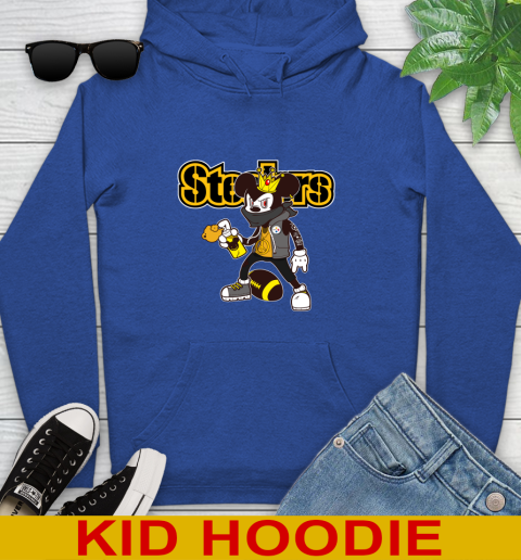 Pittsburgh Steelers NFL Football Mickey Peace Sign Sports Youth Hoodie 10