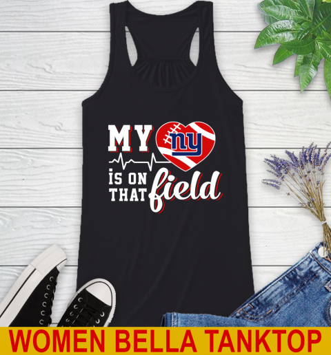 NFL My Heart Is On That Field Football Sports New York Giants Racerback Tank