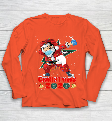 Dallas Stars Funny Santa Claus Dabbing Christmas 2020 NHL Youth Long Sleeve 3