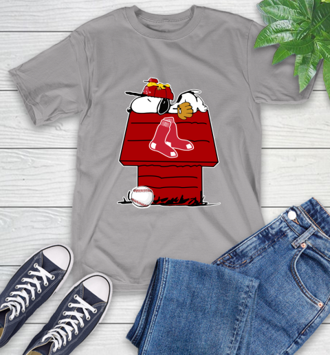 MLB Boston Red Sox Snoopy Woodstock The Peanuts Movie Baseball T Shirt T-Shirt 6