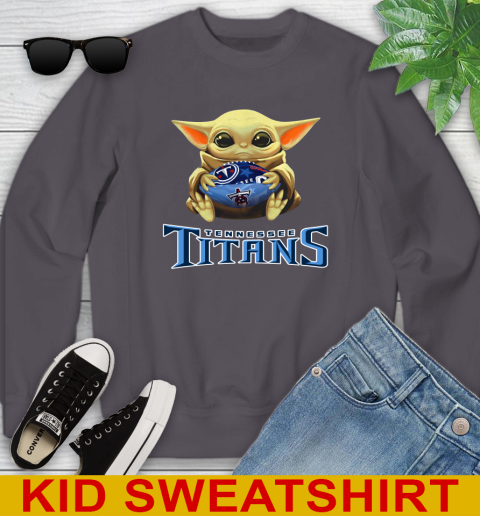 NFL Football Tennessee Titans Baby Yoda Star Wars Shirt Youth Sweatshirt 6