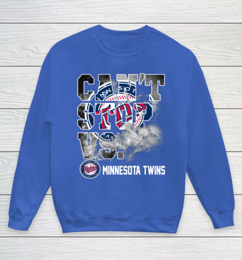 MLB Minnesota Twins Baseball Can't Stop Vs Twins Youth Sweatshirt 6
