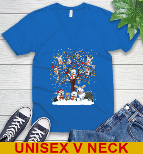 Old english Sheep dog dog pet lover light christmas tree shirt 51