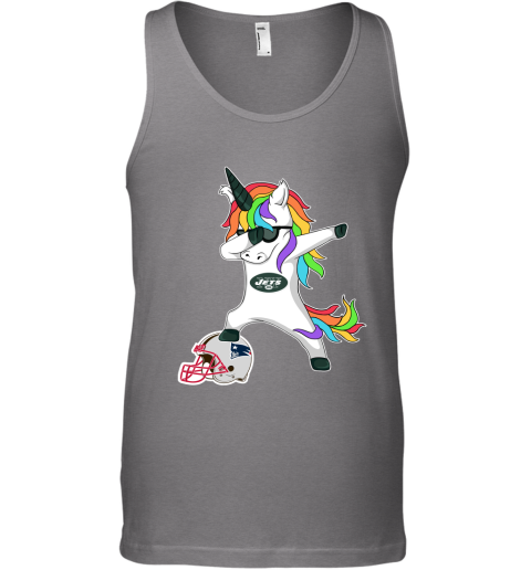 Football Dabbing Unicorn Steps On Helmet New York Jets Tank Top