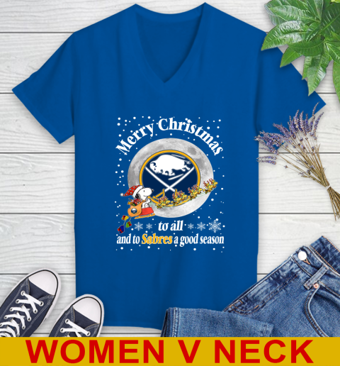 Buffalo Sabres Merry Christmas To All And To Sabres A Good Season NHL Hockey Sports Women's V-Neck T-Shirt 9