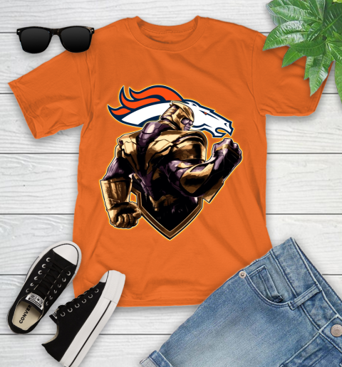 NFL Thanos Avengers Endgame Football Sports Denver Broncos Youth T-Shirt 7