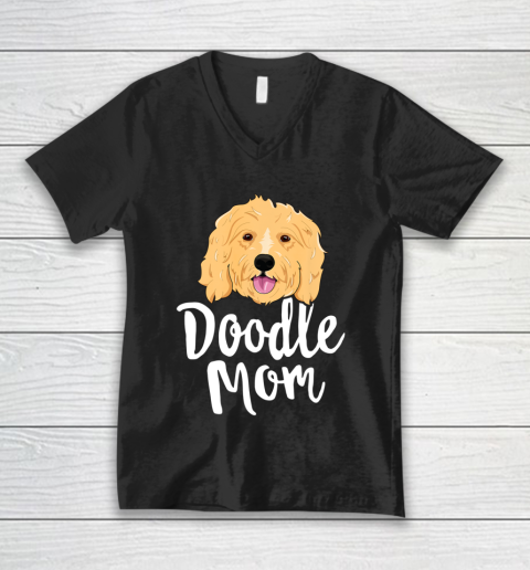 Dog Mom Shirt Doodle Mom T Shirt Women Goldendoodle Dog Puppy Mother V-Neck T-Shirt