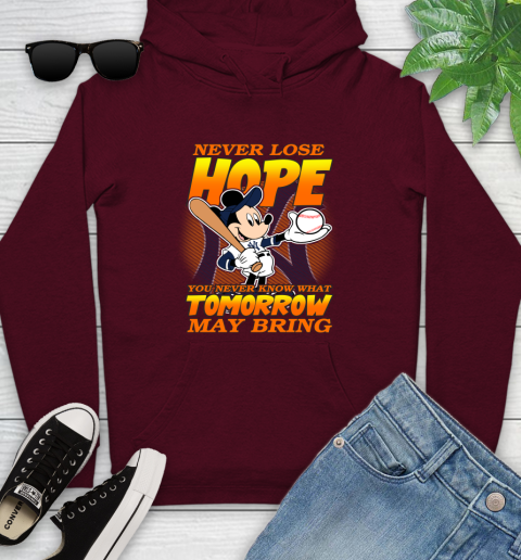 New York Yankees MLB Baseball Mickey Disney Never Lose Hope Youth Hoodie 7