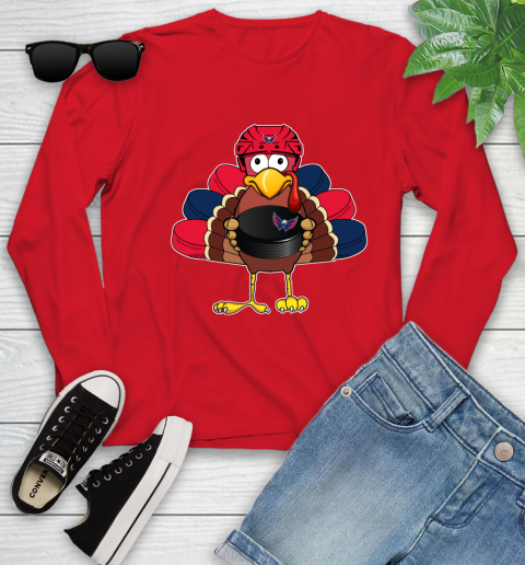 Washington Capitals Turkey Thanksgiving Day Youth Long Sleeve 11