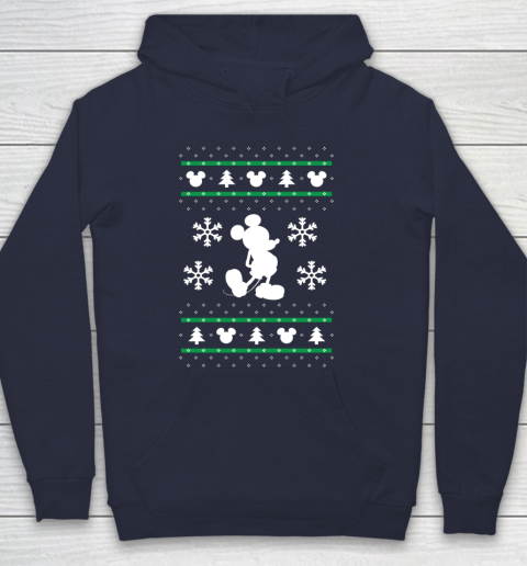 Disney Mickey Mouse Christmas Ugly Sweater Style Hoodie Tee For Sports