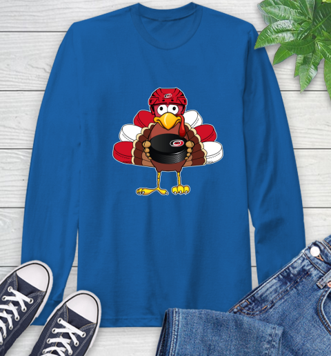 Carolina Hurricanes Turkey Thanksgiving Day Long Sleeve T-Shirt 9
