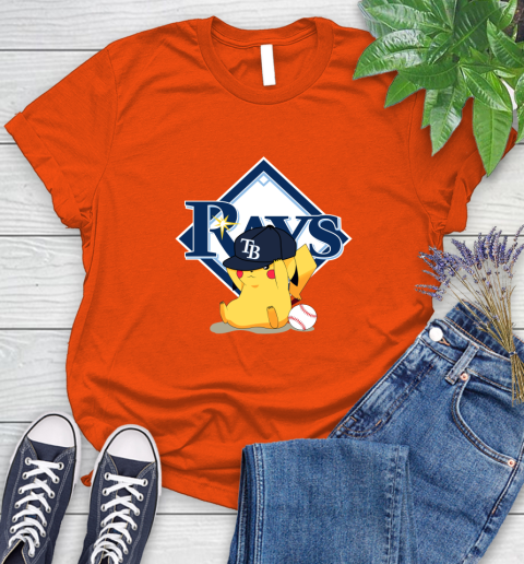 MLB Pikachu Baseball Sports Tampa Bay Rays Women's T-Shirt 4