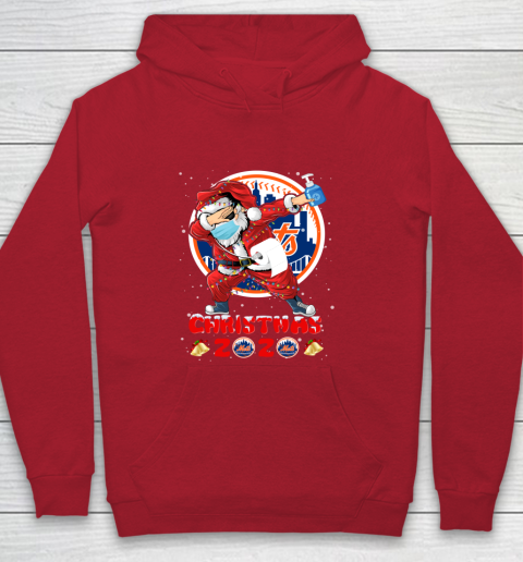 New York Mets Funny Santa Claus Dabbing Christmas 2020 MLB Youth Hoodie 7