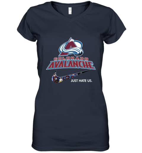 NHL Team Colorado Avalanche x Nike Just Hate Us Hockey Women's V-Neck T-Shirt