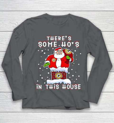 Indiana Pacers Christmas There Is Some Hos In This House Santa Stuck In The Chimney NBA Youth Long Sleeve 6