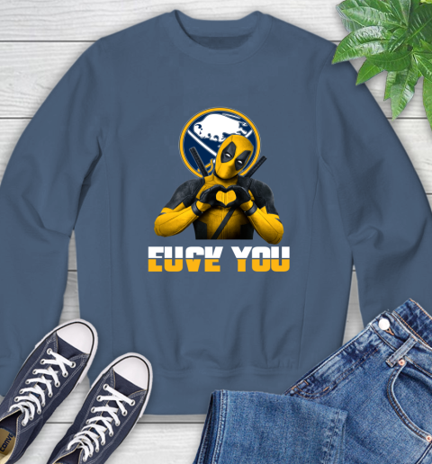 NHL Buffalo Sabres Deadpool Love You Fuck You Hockey Sports Sweatshirt 8