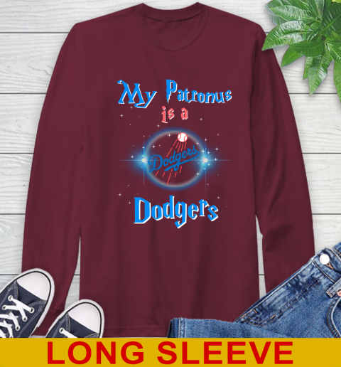 MLB Baseball Harry Potter My Patronus Is A Los Angeles Dodgers Long Sleeve T-Shirt 7