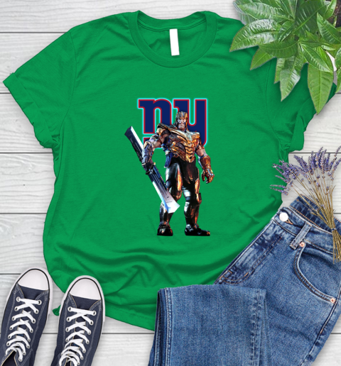 NFL Thanos Gauntlet Avengers Endgame Football New York Giants Women's T-Shirt 6
