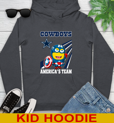 NFL Football Dallas Cowboys Captain America Marvel Avengers Minion Shirt Youth Hoodie 9