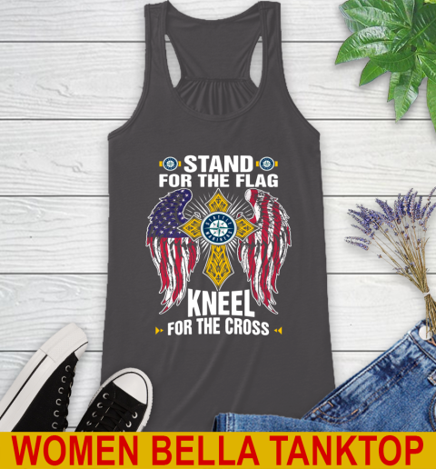 MLB Baseball Seattle Mariners Stand For Flag Kneel For The Cross Shirt Racerback Tank 10