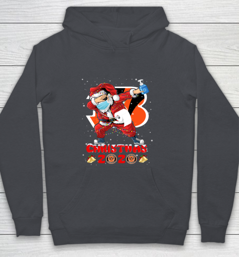 Cincinnati Bengals Funny Santa Claus Dabbing Christmas 2020 NFL Youth Hoodie 5