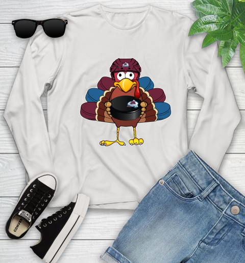 Colorado Avalanche Turkey Thanksgiving Day Youth Long Sleeve