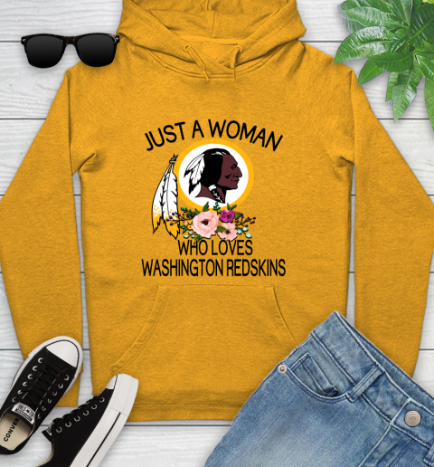 NFL Just A Woman Who Loves Washington Redskins Football Sports Youth Hoodie 2