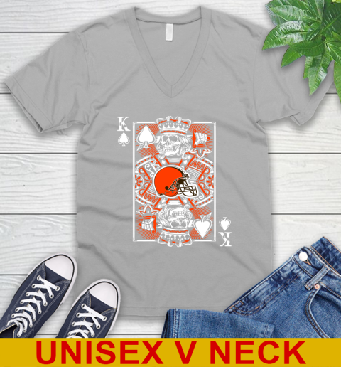 Cleveland Browns NFL Football The King Of Spades Death Cards Shirt V-Neck T-Shirt 3
