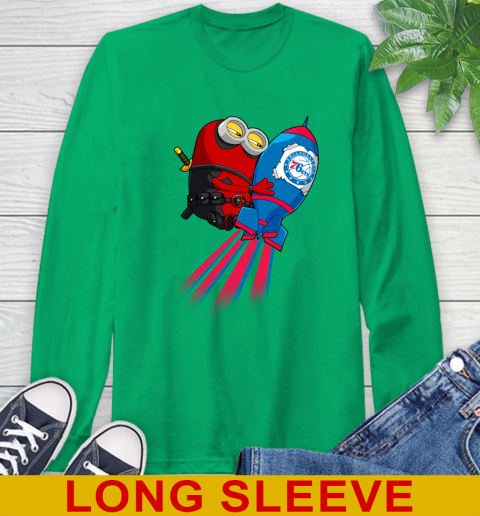 NBA Basketball Philadelphia 76ers Deadpool Minion Marvel Shirt Long Sleeve T-Shirt 8