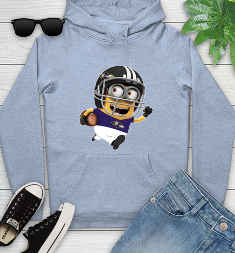 NFL Baltimore Ravens Minions Disney Football Sports Youth Hoodie 10